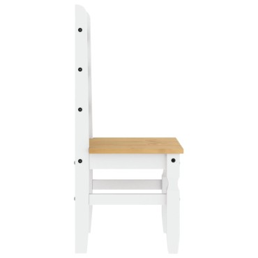 vidaXL Καρέκλες Τραπεζαρίας Corona Λευκό 42x47x107cm Μασίφ Ξύλο Πεύκου