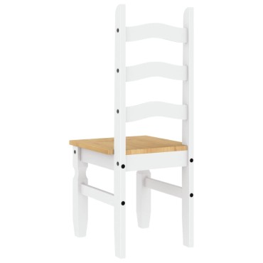 vidaXL Καρέκλες Τραπεζαρίας Corona Λευκό 42x47x107cm Μασίφ Ξύλο Πεύκου