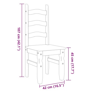 vidaXL Καρέκλες Τραπεζαρίας Corona Λευκό 42x47x107cm Μασίφ Ξύλο Πεύκου