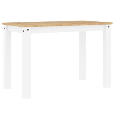vidaXL Τραπεζαρία Panama Λευκό 117x60x75cm από Μασίφ Ξύλο Πεύκου 1 τεμ.