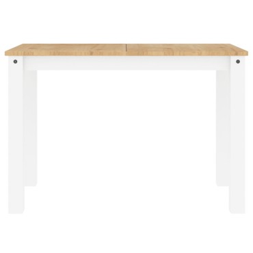 vidaXL Τραπεζαρία PANAMA Λευκό 112x60x75cm από Μασίφ Ξύλο Πεύκου 1 τεμ.