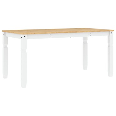 vidaXL Τραπεζαρία Corona Λευκό 160x80x75cm από Μασίφ Ξύλο Πεύκου 1 τεμ.