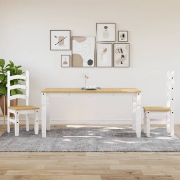 vidaXL Τραπεζαρία Corona Λευκό 160x80x75cm από Μασίφ Ξύλο Πεύκου 1 τεμ.