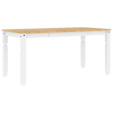 vidaXL Τραπεζαρία Corona Λευκό 160x80x75cm από Μασίφ Ξύλο Πεύκου 1 τεμ.