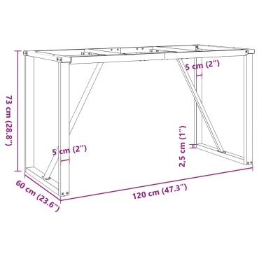 vidaXL Πόδια Τραπεζαρίας σε Σχήμα «Ο» 120x60x73cm Ατσάλι 1 τεμ.