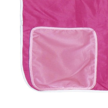 vidaXL Κουκέτα με Κουρτίνες Ροζ 75x190cm Μασίφ Ξύλο Πεύκου 1 τεμ. - Μονό