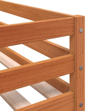 vidaXL Κουκέτα με Κουρτίνες Ροζ 90x200cm Μασίφ Ξύλο Πεύκου 1 τεμ. - Μονό