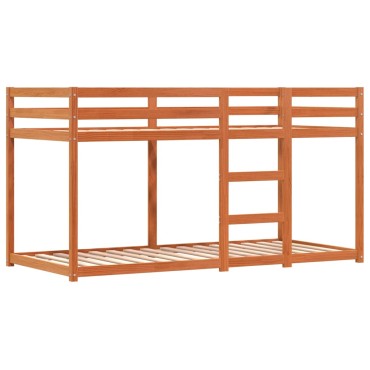 vidaXL Κουκέτα με Κουρτίνες Ροζ 90x200cm Μασίφ Ξύλο Πεύκου 1 τεμ. - Μονό