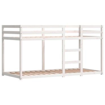 vidaXL Κουκέτα με Κουρτίνες Ροζ 80x200cm Μασίφ Ξύλο Πεύκου 1 τεμ. - Μονό