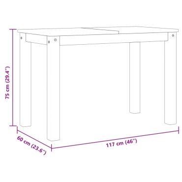 vidaXL Τραπεζαρία Panama 117x60x75cm από Μασίφ Ξύλο Πεύκου 1 τεμ.