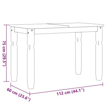 vidaXL Τραπεζαρία Corona 112x60x75cm από Μασίφ Ξύλο Πεύκου 1 τεμ.