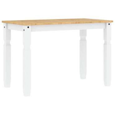 vidaXL Τραπεζαρία Corona Λευκό 112x60x75cm από Μασίφ Ξύλο Πεύκου 1 τεμ.