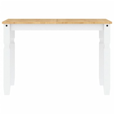 vidaXL Τραπεζαρία Corona Λευκό 112x60x75cm από Μασίφ Ξύλο Πεύκου 1 τεμ.