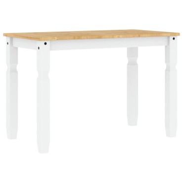 vidaXL Τραπεζαρία Corona Λευκό 112x60x75cm από Μασίφ Ξύλο Πεύκου 1 τεμ.