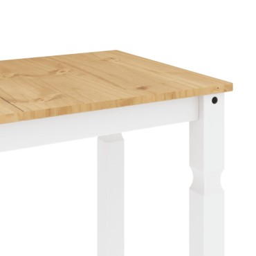 vidaXL Τραπεζαρία Corona Λευκό 112x60x75cm από Μασίφ Ξύλο Πεύκου 1 τεμ.
