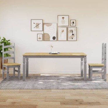 vidaXL Τραπεζαρία Corona Γκρι 180x90x75cm από Μασίφ Ξύλο Πεύκου 1 τεμ.