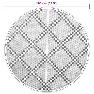 vidaXL Χαλί εξωτερικού χώρου ARAKIL καφέ Ø160 cm PP