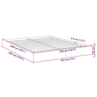 vidaXL Πλαίσιο κρεβατιού χωρίς στρώμα 180x200 εκ. Επεξεργασμένο Ξύλο