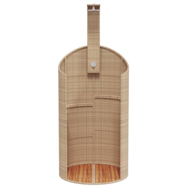 vidaXL Ντους Εξ. Χώρου 100x100x241,5 εκ. Συνθετικό Ρατάν/Ξύλο Ακακίας