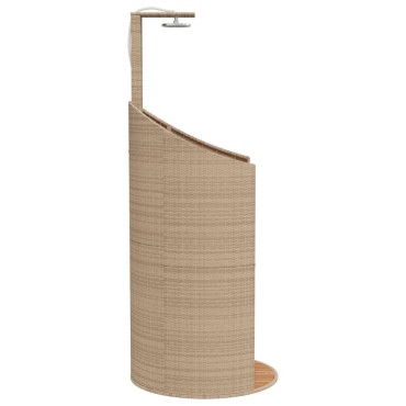 vidaXL Ντους Εξ. Χώρου 100x100x241,5 εκ. Συνθετικό Ρατάν/Ξύλο Ακακίας