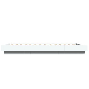 vidaXL Πλαίσιο Κρεβατιού με Φώτα LED Λευκό 100 x 200 εκ. Επεξεργ. Ξύλο