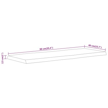 vidaXL Επιφάνεια Τραπεζιού Ορθογώνια 90x40x2,5cm Μασίφ Ξύλο Ακακίας 1 τεμ.