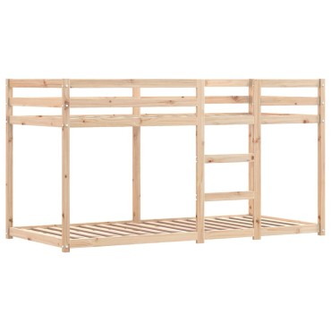 vidaXL Κουκέτα με Κουρτίνες Ροζ 80x200cm Μασίφ Ξύλο Πεύκου 1 τεμ. - Μονό