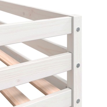 vidaXL Κουκέτα με Κουρτίνες Ροζ 90x190cm Μασίφ Ξύλο Πεύκου 1 τεμ. - Μονό