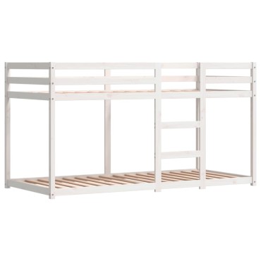 vidaXL Κουκέτα με Κουρτίνες Ροζ 90x190cm Μασίφ Ξύλο Πεύκου 1 τεμ. - Μονό