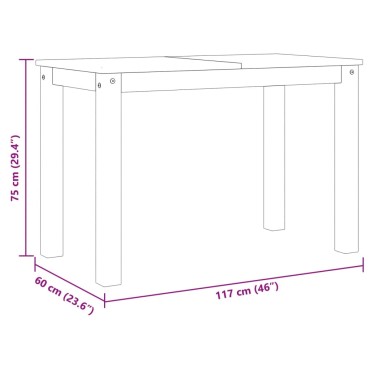 vidaXL Τραπεζαρία Panama Γκρι 117x60x75cm από Μασίφ Ξύλο Πεύκου 1 τεμ.