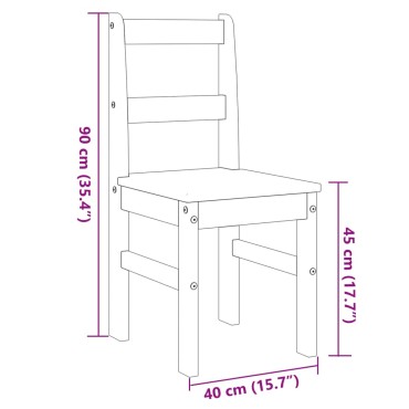 vidaXL Καρέκλες Τραπεζαρίας Panama 40x46x90cm από Μασίφ Ξύλο Πεύκου