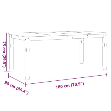 vidaXL Τραπεζαρία Corona 180x90x75cm από Μασίφ Ξύλο Πεύκου 1 τεμ.