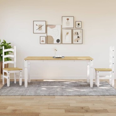 vidaXL Τραπεζαρία Corona Λευκό 180x90x75cm από Μασίφ Ξύλο Πεύκου 1 τεμ.