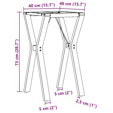 vidaXL Πόδια Τραπεζαρίας σε Σχήμα «Y» 40x40x73cm Ατσάλι 1 τεμ.