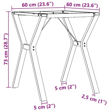 vidaXL Πόδια Τραπεζαρίας σε Σχήμα «Y» 60x60x73cm Ατσάλι 1 τεμ.