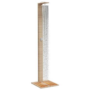 vidaXL Ντους Εξ. Χώρου Μπεζ 50x55x224 εκ. Συνθετικό Ρατάν/Ξύλο Ακακίας