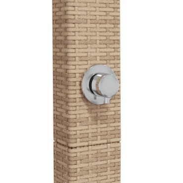 vidaXL Ντους Εξ. Χώρου Μπεζ 50x55x224 εκ. Συνθετικό Ρατάν/Ξύλο Ακακίας