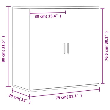 vidaXL Ραφιέρα Λευκή 79x38x80cm από Επεξεργασμένο Ξύλο 1 τεμ.