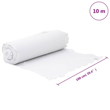 vidaXL Μεμβράνη με Γεωύφασμα Λευκή 1 x 10 μ. Πολυεστερικές Ίνες