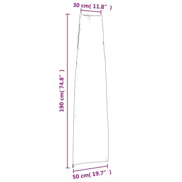 vidaXL Κάλυμμα Ομπρέλας Κήπου Μαύρο 190x50/30cm 420D Oxford 1 τεμ.
