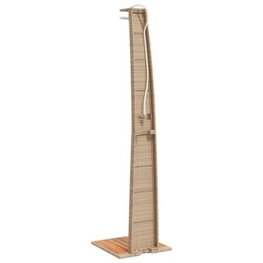 vidaXL Ντους Εξ. Χώρου Μπεζ 55x60x224 εκ. Συνθετικό Ρατάν/Ξύλο Ακακίας