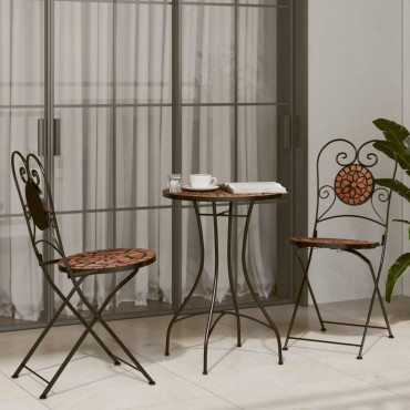 vidaXL Καρέκλες Bistro Πτυσσόμενες 2 τεμ. Τερακότα Κεραμικές 38x45,5x89,5cm