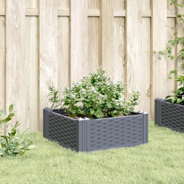 vidaXL Ζαρντινιέρα με Πασσάλους Μπλε Γκρι 42,5x42,5x28,5 εκ. Πολυπροπυλένιο