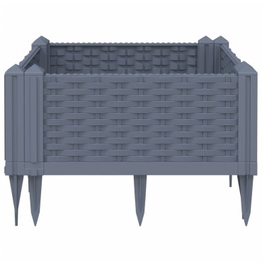 vidaXL Ζαρντινιέρα με Πασσάλους Μπλε Γκρι 42,5x42,5x28,5 εκ. Πολυπροπυλένιο