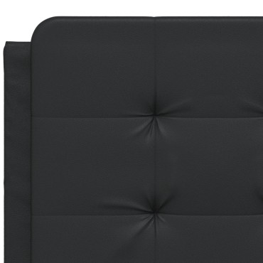 vidaXL Πλαίσιο Κρεβατιού με Κεφαλάρι Μαύρο 140x200 εκ. Συνθετικό Δέρμα