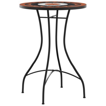 vidaXL Τραπέζι Bistro «Μωσαϊκό» Τερακότα/Λευκό 50x70cm Κεραμικό 1 τεμ.