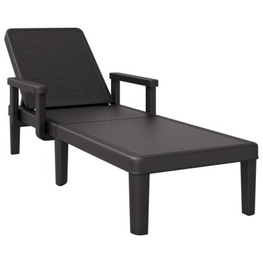 vidaXL Ξαπλώστρα Ρυθμιζόμενη σε 4 Ύψη 155,5x57x28cm Πολυπροπυλένιο 1 τεμ.