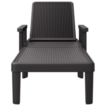 vidaXL Ξαπλώστρα Ρυθμιζόμενη σε 4 Ύψη 155,5x57x28cm Πολυπροπυλένιο 1 τεμ.