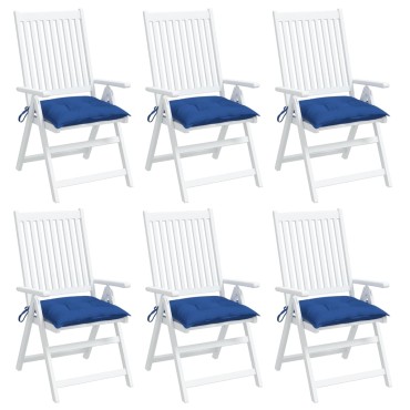 vidaXL Μαξιλάρια Καρέκλας Κήπου 6 τεμ. Μπλε 40x40x7cm Υφασμάτινα