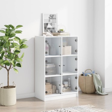 vidaXL Ντουλάπι με Πόρτες Λευκό 68x37x109cm από Επεξεργασμένο Ξύλο 1 τεμ.